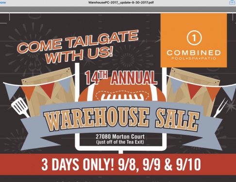 Combined Pool and Spa Warehouse Sale